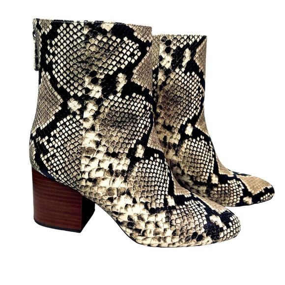 J. Crew Snakeprint Maya Boot with Stacked Heel 8.5 - Picture 2 of 14